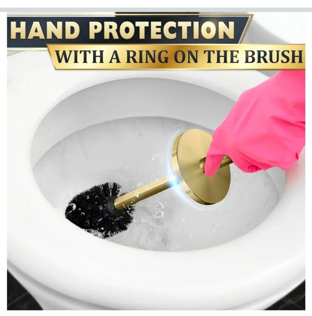 Gold Toilet Brush Set
